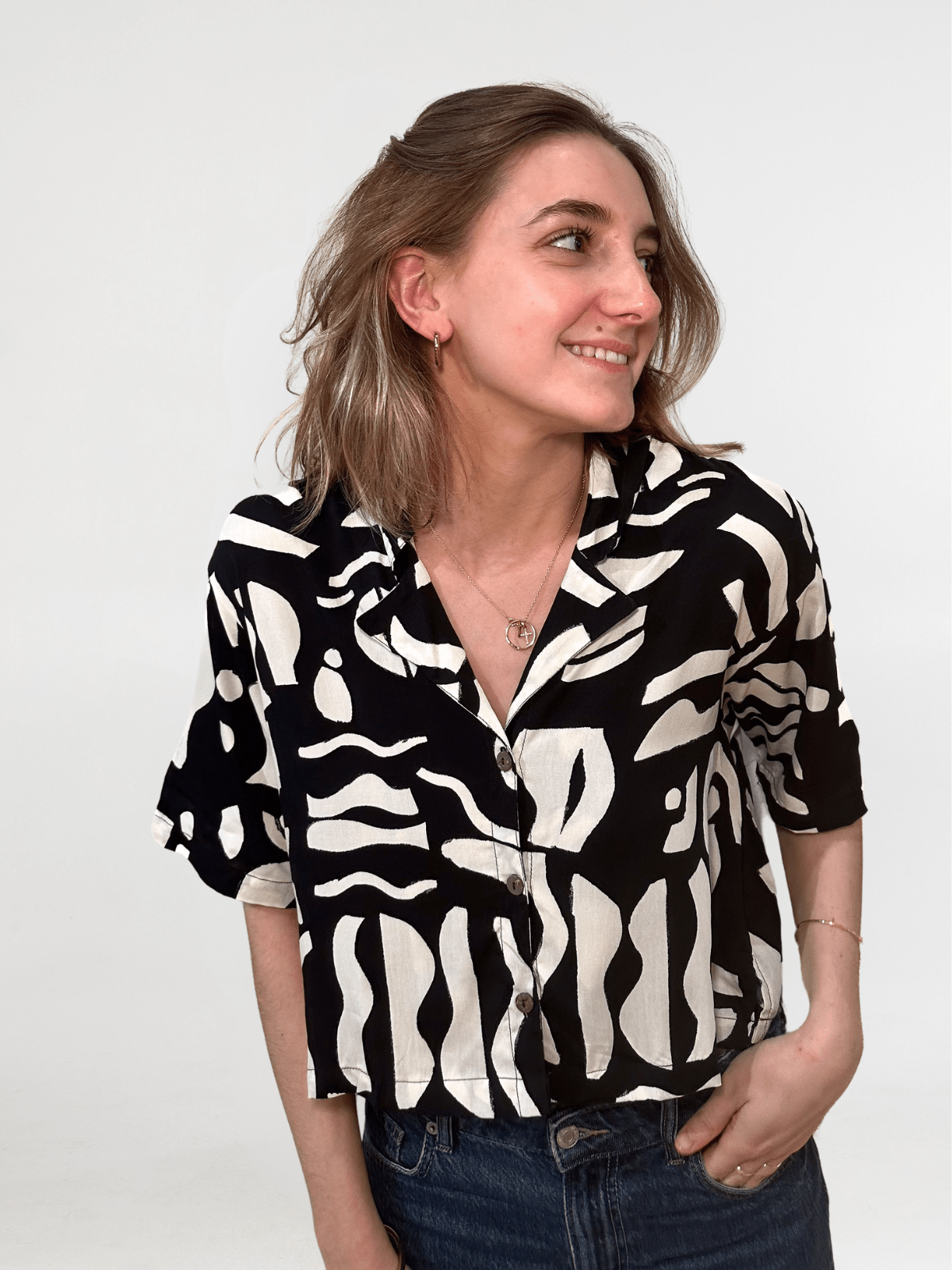 Pivoine blouse - Sky pattern