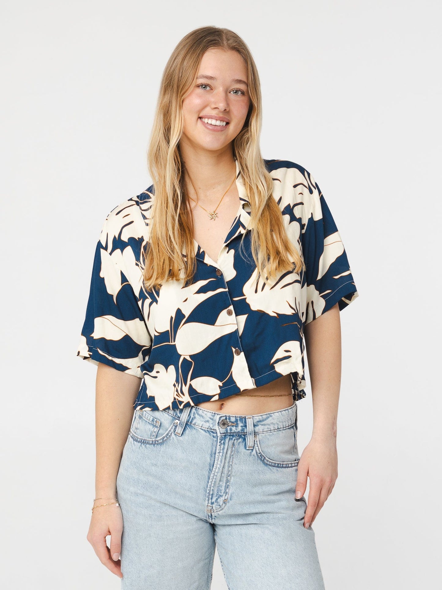 Blouse Pivoine - Bleu fleuri