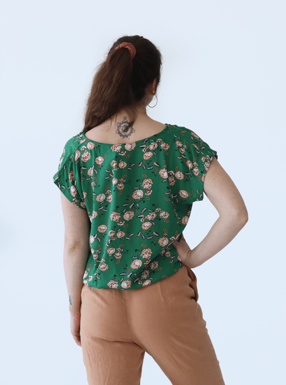 Julia Top - Green Flowers 