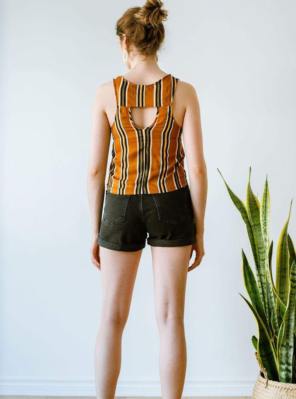 Hamilton ocher striped tank top