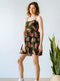 Robe Florence noir fleurs rouge Ananas & Bananas