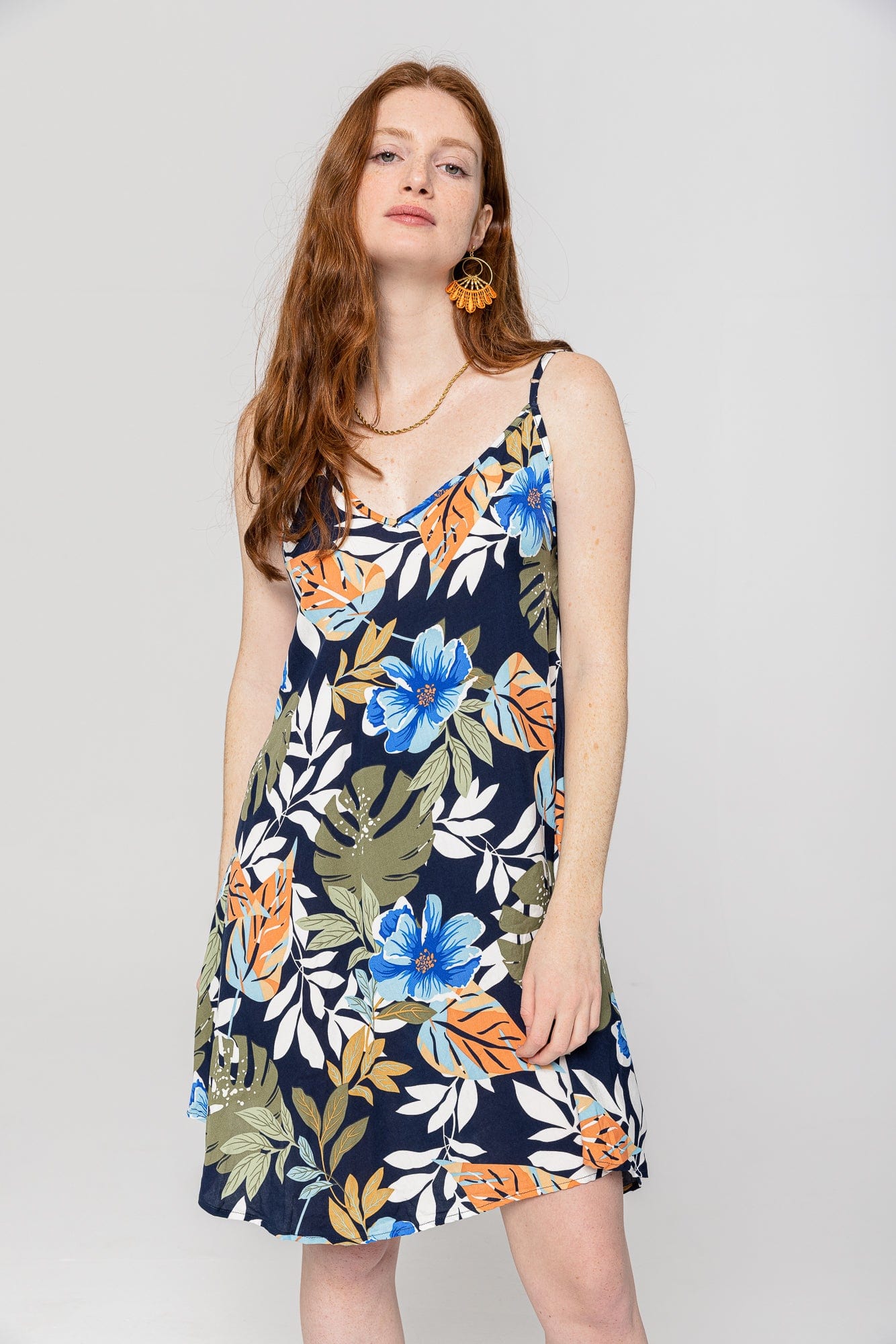 Rose Dress - Navy Print