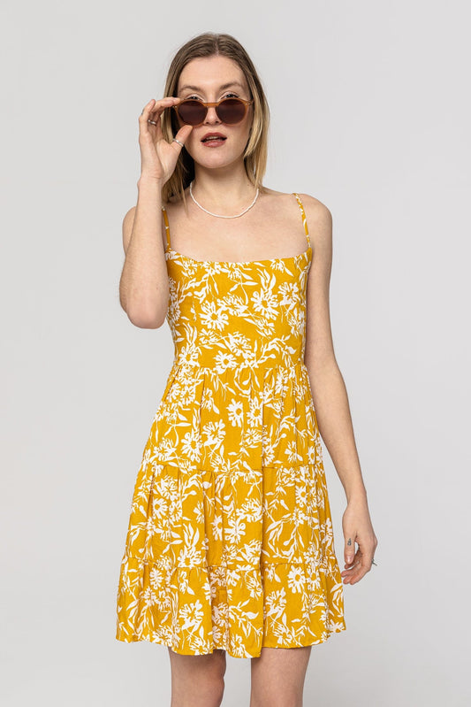 Camélia Dress - Yellow Print 