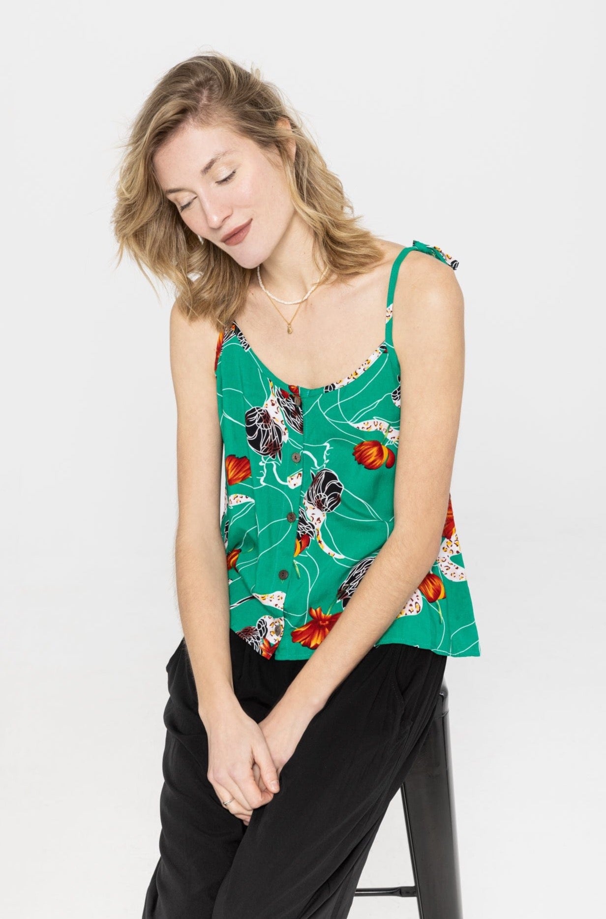 ANANAS BANANAS Camisole Monica  - Imprimé vert